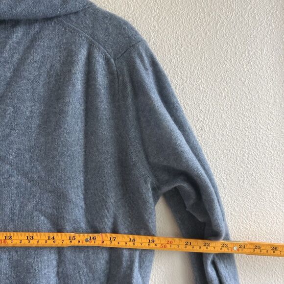 Vince Wool Silk Cashmere Polo Sweater Sz XL Collared Pullover Blue Quiet Luxury - Picture 8 of 8